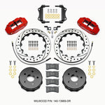 Wilwood Narrow Superlite 4R Rear Kit 12.88in Drilled Red 2007-up Jeep JK w/Lines