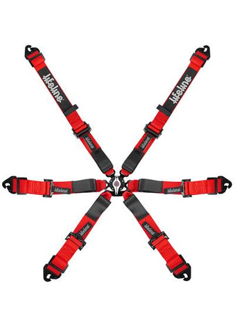 Lifeline Harness - Woodcote 6pt FIA 8853:2016 - 2" - Snap Hook or Bolt-In, Pull-UP *2029 EXPIRATION*