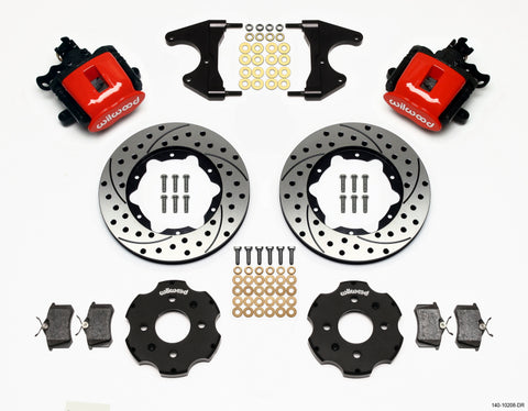 Wilwood Combination Parking Brake Rear Kit 11.00in Drilled Red Civic / Integra Drum 2.46 Hub Offset