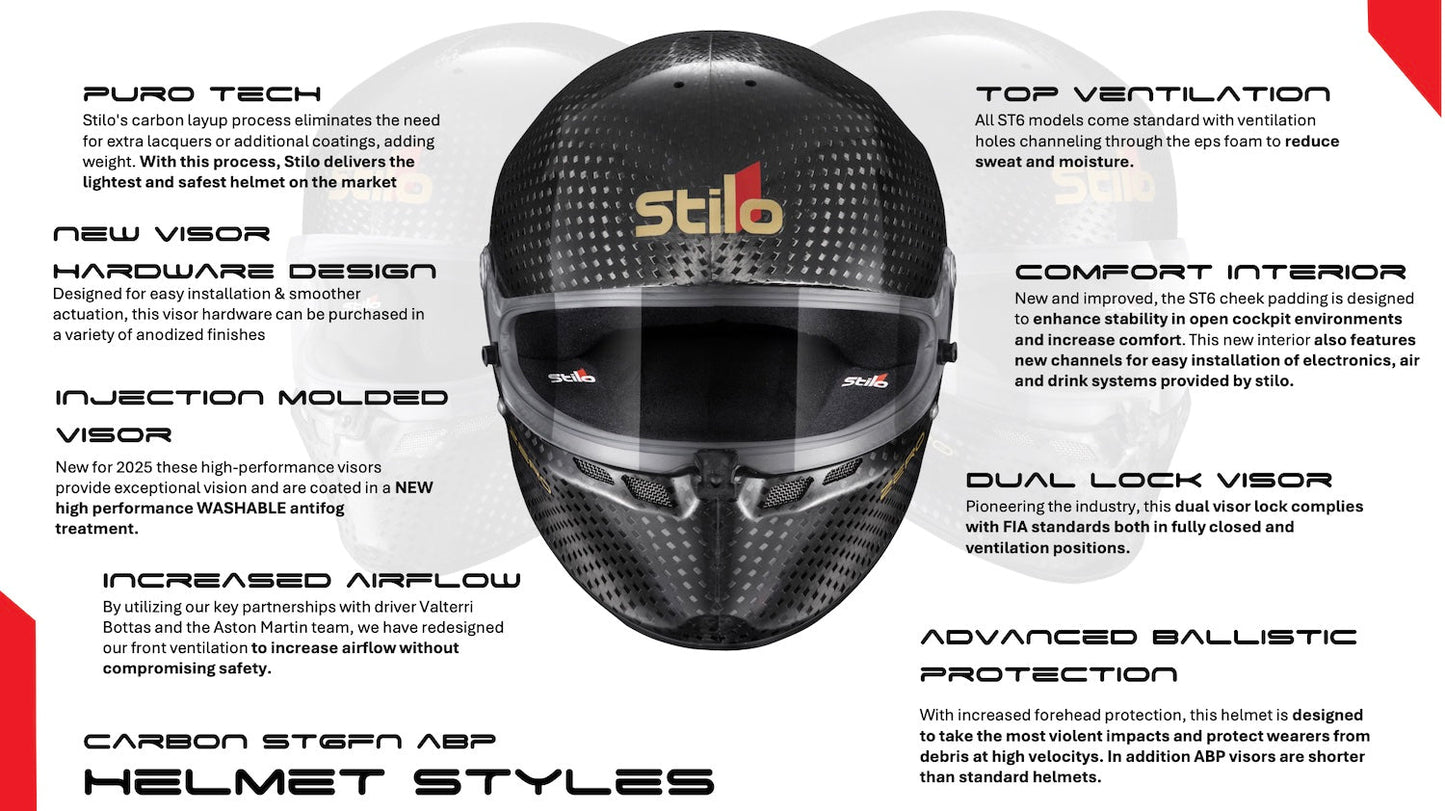 Stilo ST6 FN ABP Carbon Fiber Racing Helmet | FIA 8860-2018 ABP