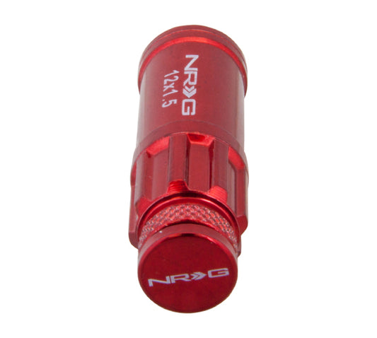 NRG 700 Series M12 X 1.5 Steel Lug Nut w/Dust Cap Cover Set 21 Pc w/Locks & Lock Socket - Red - Chris Taylor Racing Services