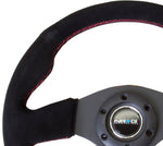 NRG Reinforced Steering Wheel (320mm) Suede w/Red Stitch - Chris Taylor Racing Services