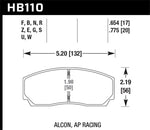 Hawk HPS 5.0 AP Racing w/ 0.654 Thickness Performance Street Brake Pads