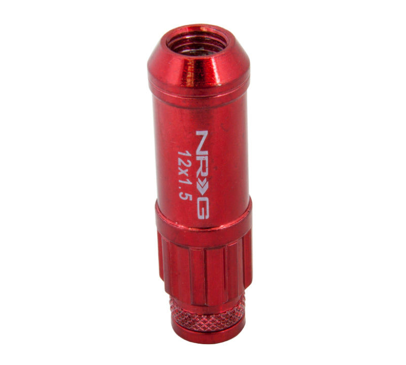 NRG 700 Series M12 X 1.5 Steel Lug Nut w/Dust Cap Cover Set 21 Pc w/Locks & Lock Socket - Red - Chris Taylor Racing Services