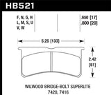 Hawk ER-1 Endurance Racing Brake Pads for Wilwood Motorsport Calipers