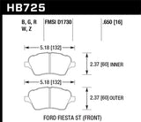 Hawk 2014 Ford Fiesta ST DTC-60 Front Brake Pads