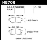 Hawk 11-12 Chevy Cruze Eco/LS/1LT/2LT/LTZ / 12 Sonic LS/LT/LTZ HPS Front Street Brake Pads