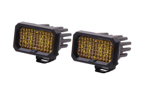 Diode Dynamics Stage Series 2 In LED Pod Sport - Yellow Flood Standard ABL (Pair)