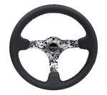 NRG Reinforced Steering Wheel (350mm / 3in. Deep) Blk Leather w/Hydrodipped Digi-Camo Spokes - Chris Taylor Racing Services