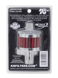 K&N Steel Base Chrome Top Crankcase Vent Filter 1/2in. Vent / 2in. OD / 1-1/2in. Height