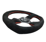 NRG Reinforced Steering Wheel (320mm Horizontal / 330mm Vertical) Suede w/Red Stitch - Chris Taylor Racing Services