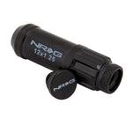 NRG 700 Series M12 X 1.25 Steel Lug Nut w/Dust Cap Cover Set 21 Pc w/Locks & Lock Socket - Black - Chris Taylor Racing Services