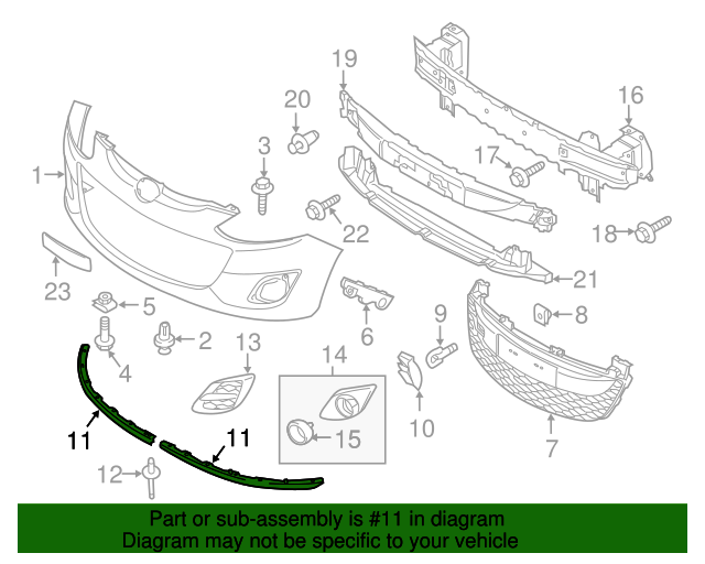 Mazda2 Front Air Dam (OEM)