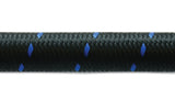 Vibrant -10 AN Two-Tone Black/Blue Nylon Braided Flex Hose (10 foot roll)