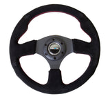 NRG Reinforced Steering Wheel (320mm) Suede w/Red Stitch - Chris Taylor Racing Services