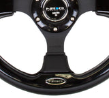NRG Reinforced Steering Wheel (320mm) Blk w/Gloss Black Trim - Chris Taylor Racing Services