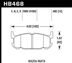 Hawk 03-05 Miata w/ Sport Suspension HPS Street Rear Brake Pads (D1002)