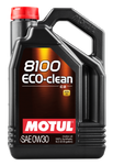 Motul 5L Synthetic Engine Oil 8100 0W30 4x5L ECO-CLEAN  ACEA C2 API SM ST.JLR 03.5007