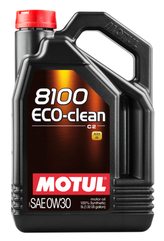Motul 5L Synthetic Engine Oil 8100 0W30 4x5L ECO-CLEAN  ACEA C2 API SM ST.JLR 03.5007