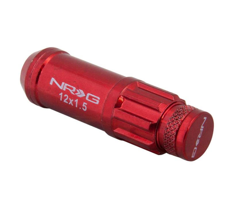 NRG 700 Series M12 X 1.5 Steel Lug Nut w/Dust Cap Cover Set 21 Pc w/Locks & Lock Socket - Red - Chris Taylor Racing Services