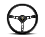 Momo Prototipo Steering Wheel 350 mm - Black Leather/Wht Stitch/Black Spokes