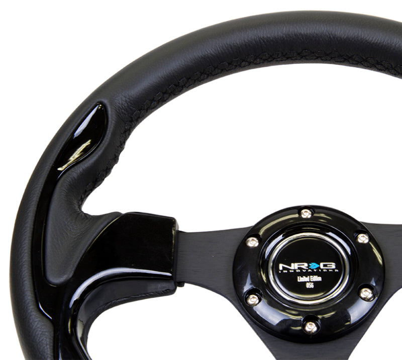 NRG Reinforced Steering Wheel (320mm) Blk w/Gloss Black Trim - Chris Taylor Racing Services