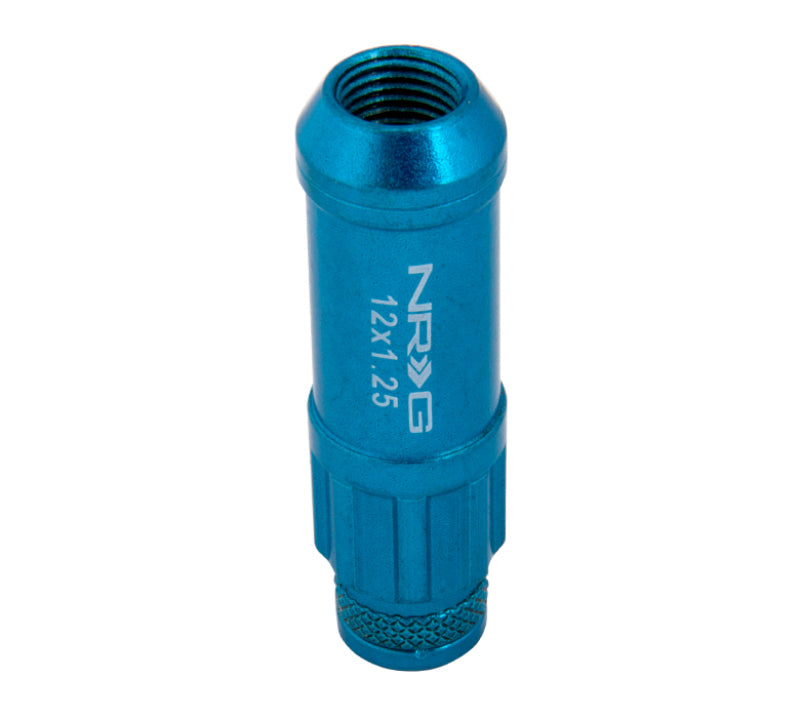 NRG 700 Series M12 X 1.25 Steel Lug Nut w/Dust Cap Cover Set 21 Pc w/Locks & Lock Socket - Blue - Chris Taylor Racing Services