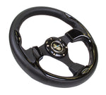 NRG Reinforced Steering Wheel (320mm) Blk w/Gloss Black Trim - Chris Taylor Racing Services