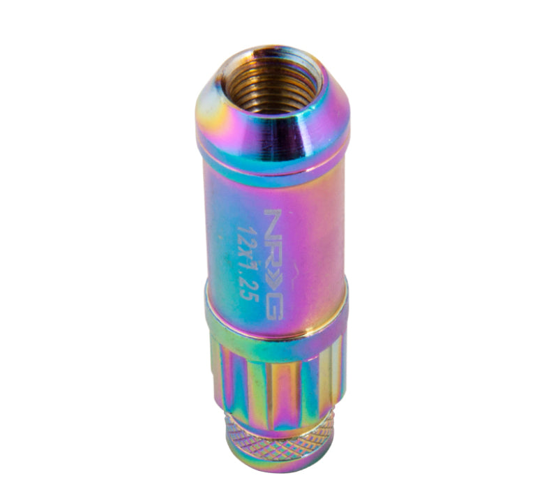 NRG 700 Series M12 X 1.25 Steel Lug Nut w/Dust Cap Cover Set 21 Pc w/Locks & Lock Socket - Neochrome - Chris Taylor Racing Services