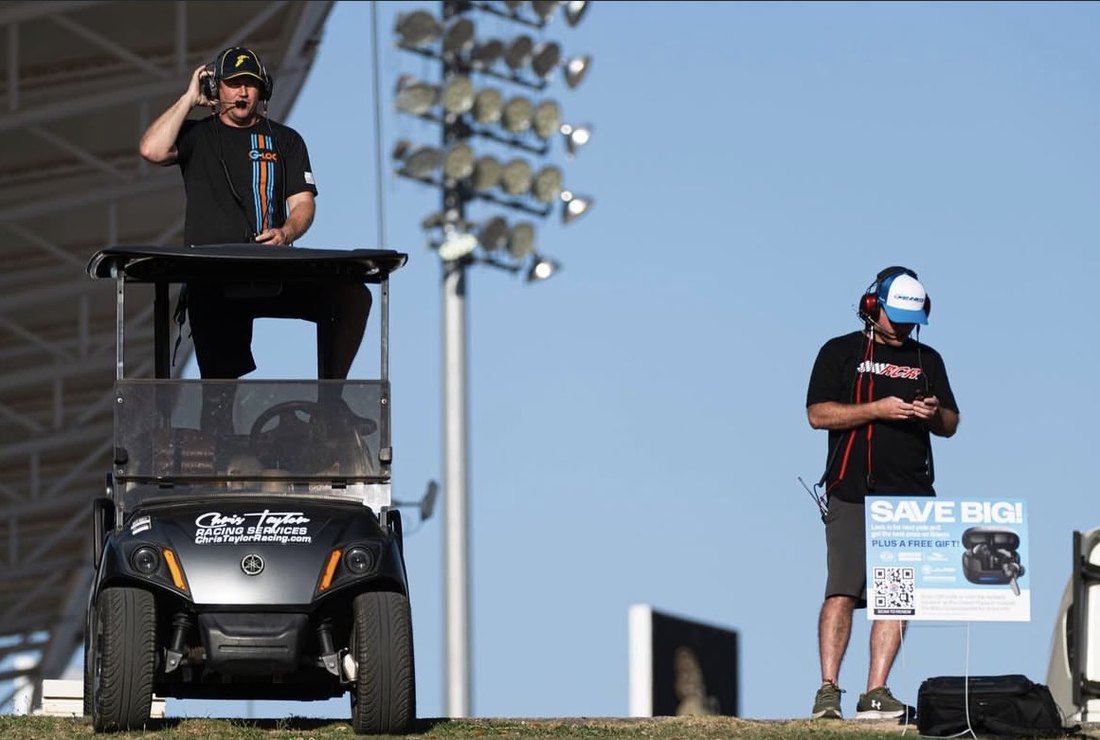 Chris spotting from the Chris Taylor Racing cart